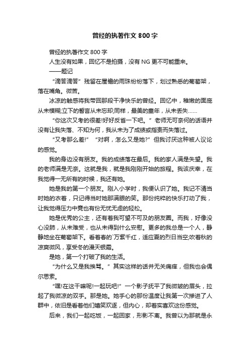 曾经的执著作文800字