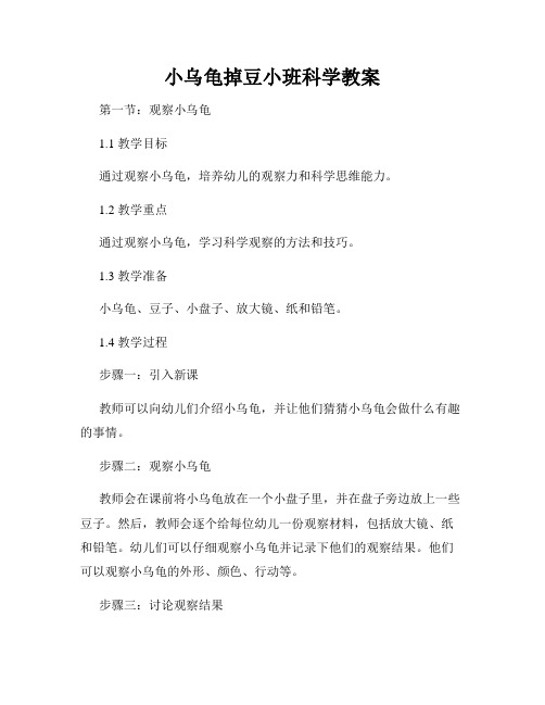 小乌龟掉豆小班科学教案