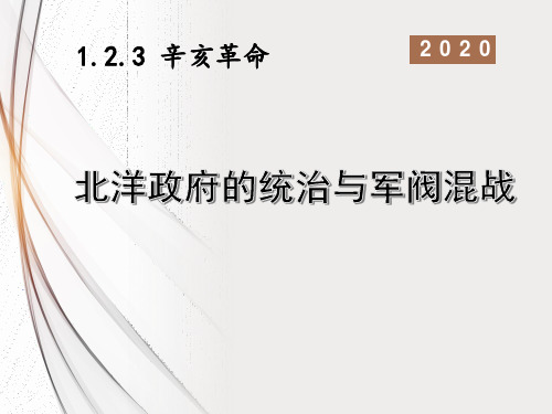 教学课件：北洋政府的统治与军阀混战(部编版初三社政2021年)