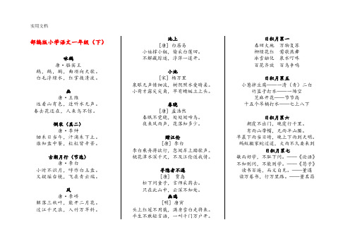 部编版1-6年级日积月累及古诗词汇总