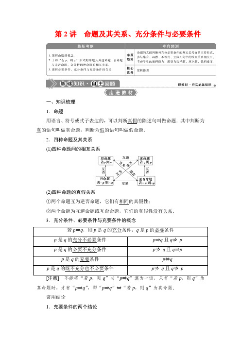 【高中数学】第2讲 命题及其关系、充分条件与必要条件