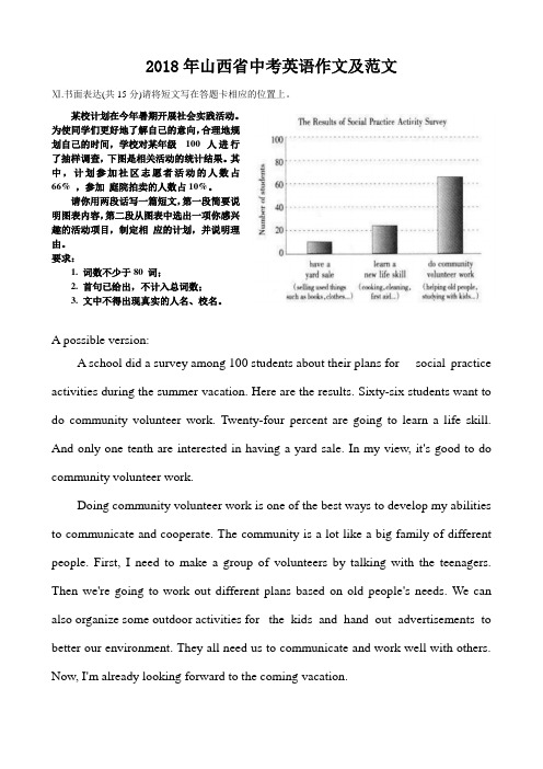 山西省2018年中考英语作文真题