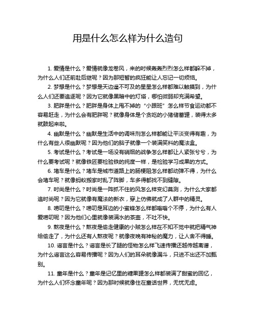 用是什么怎么样为什么造句