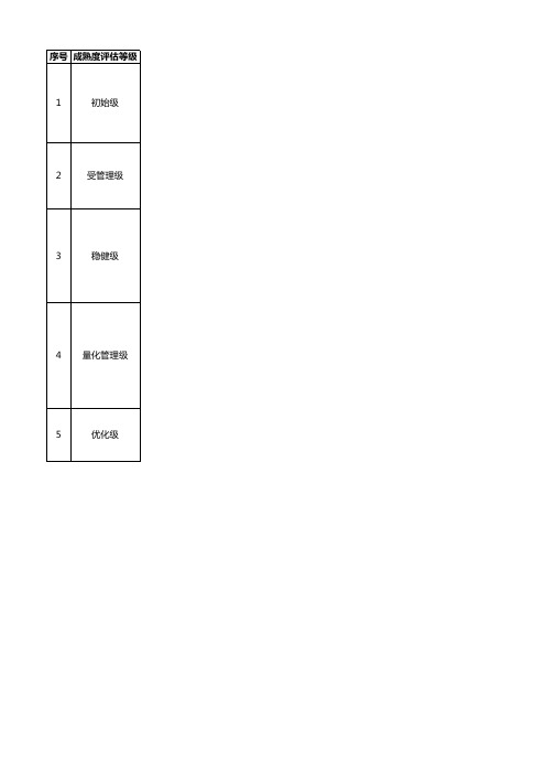 DCMM成熟度评估表