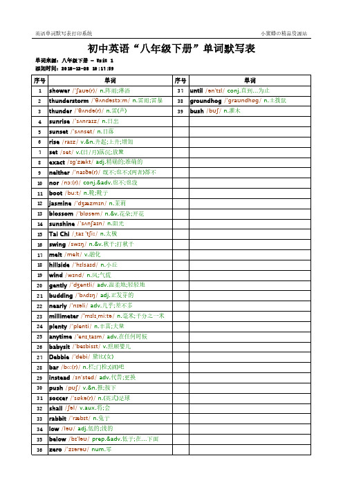 45_8B_初中冀教版_1_英文+音标+中文(彩色)_八年级下册_英语练习题单元测试卷词汇单词表