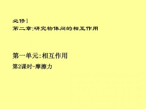 2013高考一轮复习优秀课件：第二章研究物体间的相互作用第一单元  第2课时