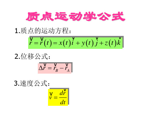 质点运动学和动力学习题课