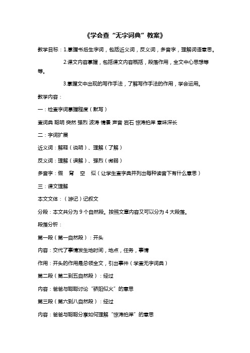 《学会查“无字词典”》教案