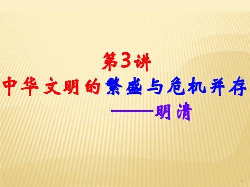 高中历史二轮复习明清时期ppt课件