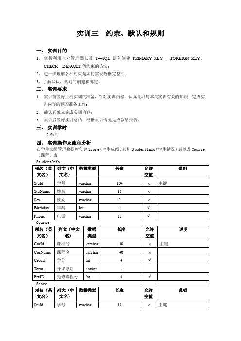 实训三 默认规则