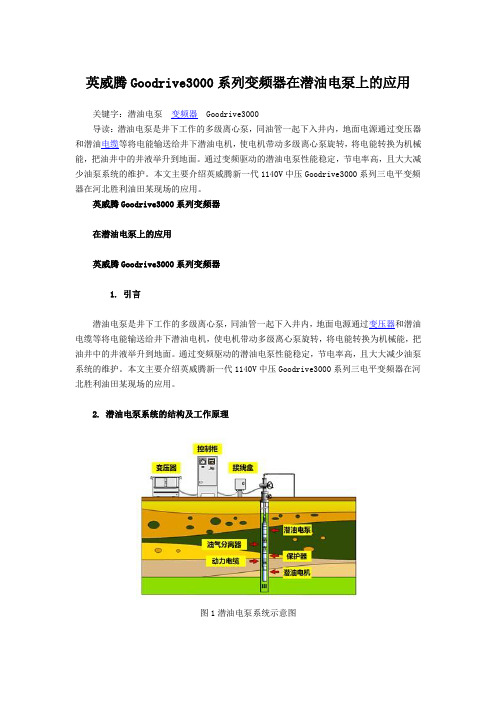 英威腾Goodrive3000系列变频器在潜油电泵上的应用