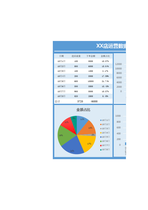 淘宝电商店铺运营销售数据表