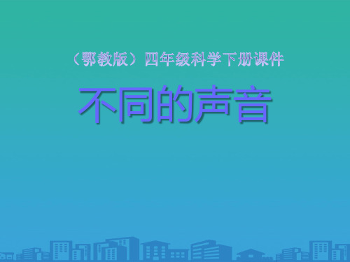 《不同的声音》PPT课件