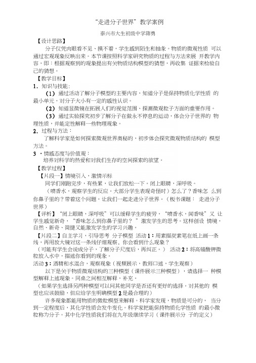 走进分子世界教学案例1.docx