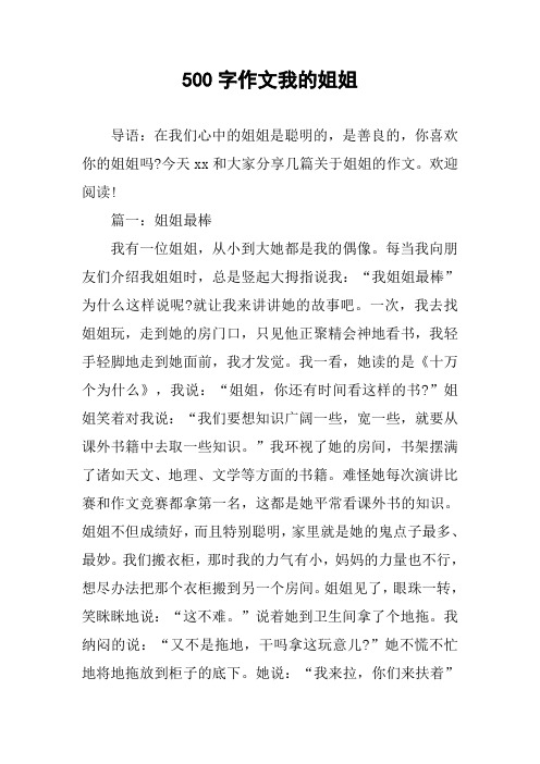500字作文我的姐姐