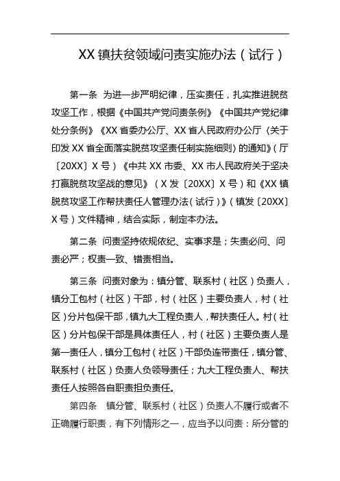 镇扶贫领域问责实施办法