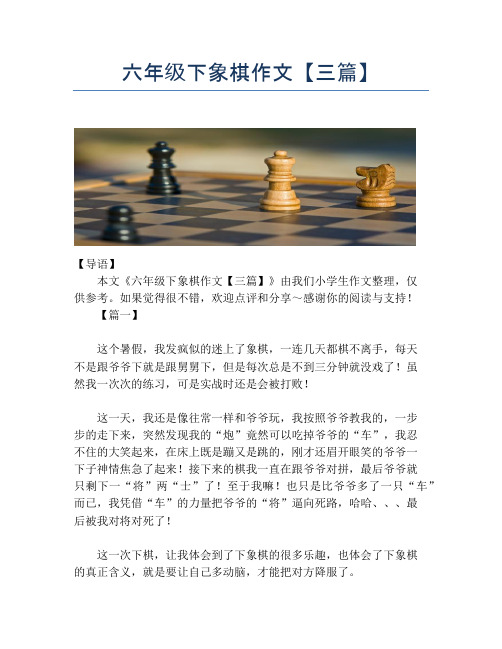 六年级下象棋作文【三篇】