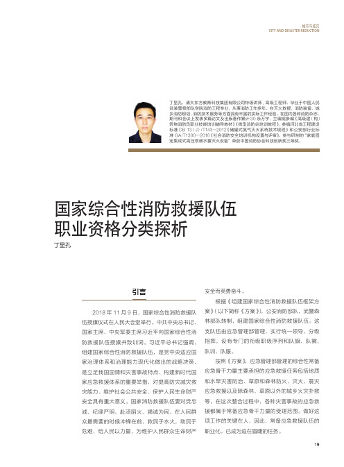 国家综合性消防救援队伍职业资格分类探析