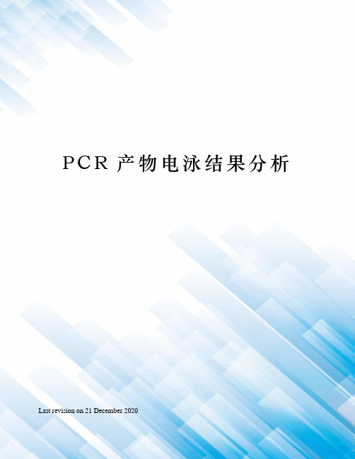 PCR产物电泳结果分析