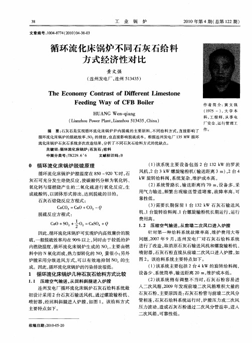 循环流化床锅炉不同石灰石给料方式经济性对比