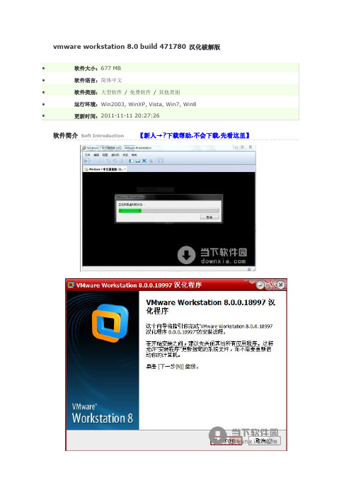 vmware workstation 8.0 build 471780 汉化破解版