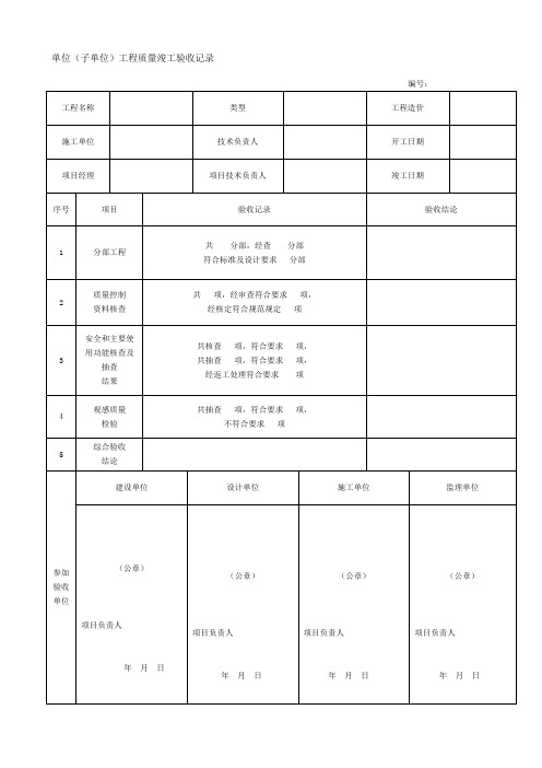 市政给排水管道工程检验批质量验收记录表