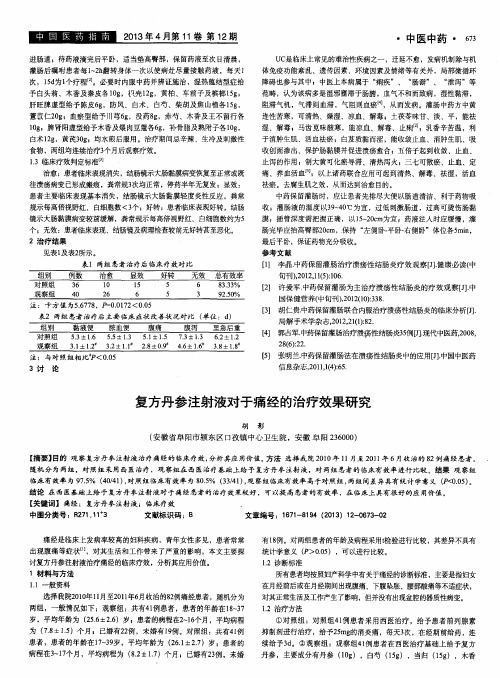 复方丹参注射液对于痛经的治疗效果研究