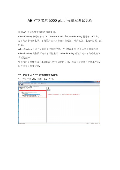 AB罗克韦尔5000 plc远程编程调试流程