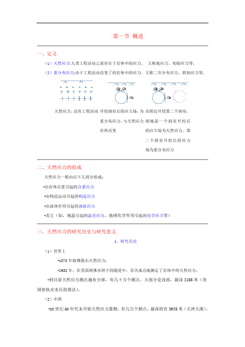 岩体中的天然应力概述