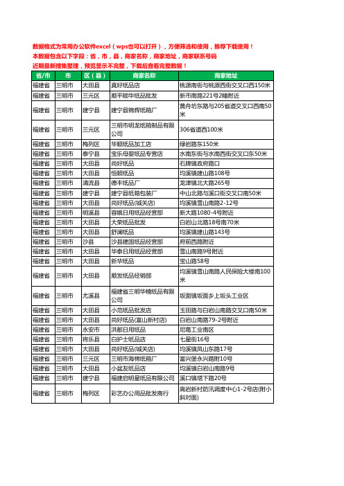 2020新版福建省三明市纸箱工商企业公司商家名录名单黄页联系电话号码地址大全28家