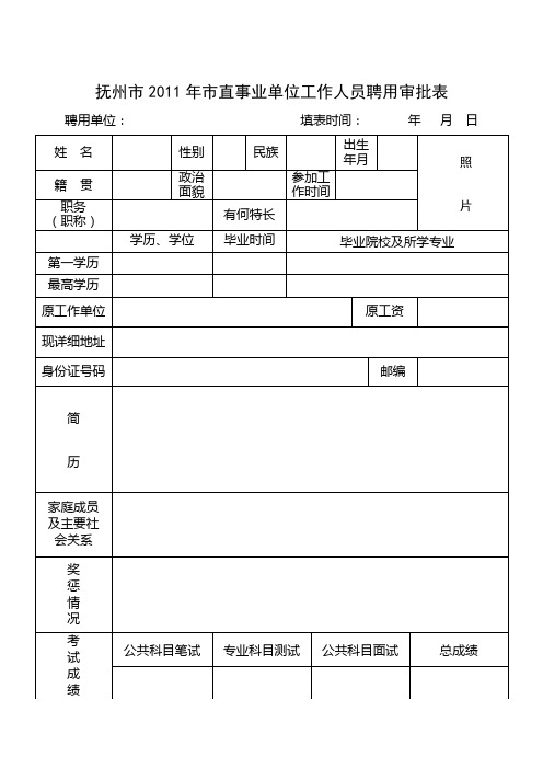 政审审批表