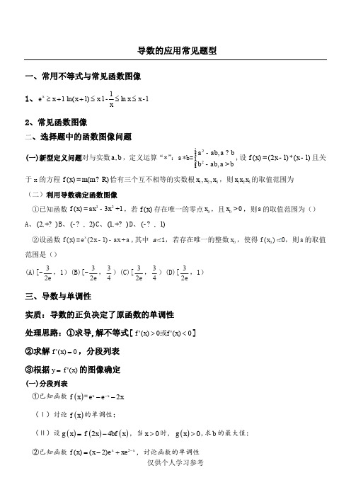 导数高考常见题型,DOC
