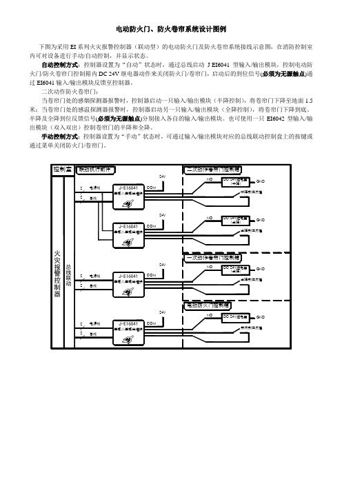 电动防火门、防火卷帘系统设计图例