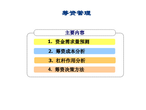 筹资管理分析