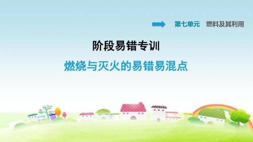 部编人教版九年级化学上册第7单元 燃料及其利用 燃烧与灭火的易错易混点【习题课件】