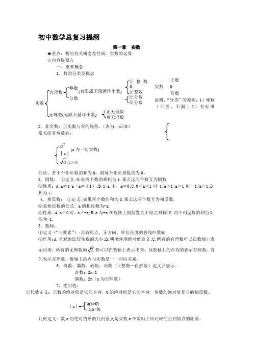 最新整理新课标备战中考专题强化总复习提纲.doc