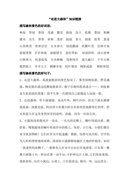 语文北师大版三年级下册走进大森林