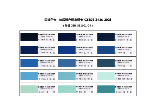 国标色卡漆膜颜色标准样卡GSB05分析