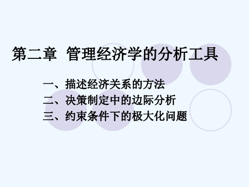 管理经济学第二章 管理经济学的分析工具