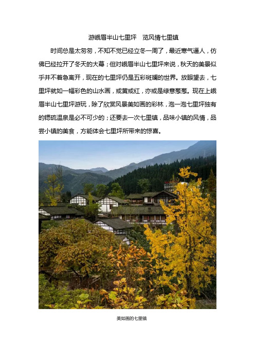 游峨眉半山七里坪  览风情七里镇