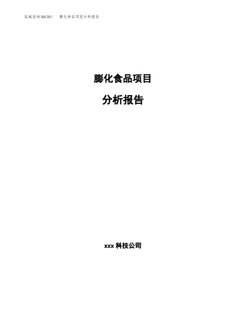 膨化食品项目分析报告参考案例