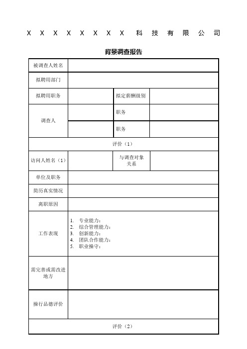 背景调查报告