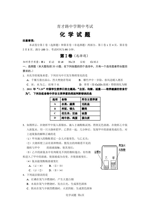初四期中化学