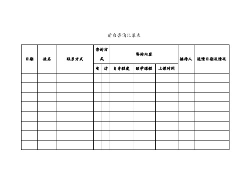 教育机构常用表格