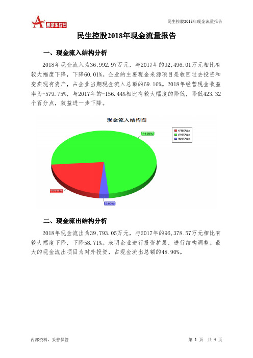 民生控股2018年现金流量报告-智泽华