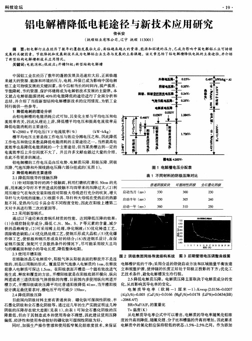 铝电解槽降低电耗途径与新技术应用研究