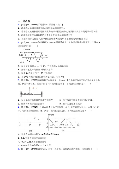 (必考题)高中物理选修一第二章《机械振动》检测题(含答案解析)(6)