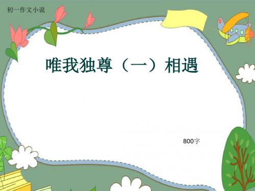 初一作文小说《唯我独尊(一)相遇》800字(共10页PPT)
