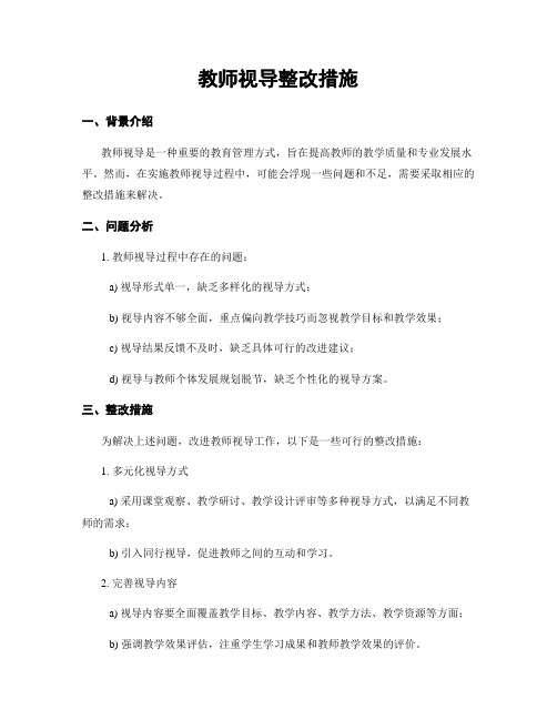 教师视导整改措施