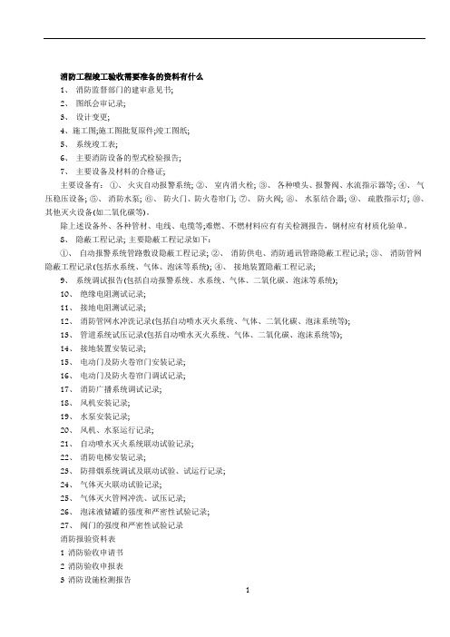 消防工程竣工验收需要准备的资料有什么